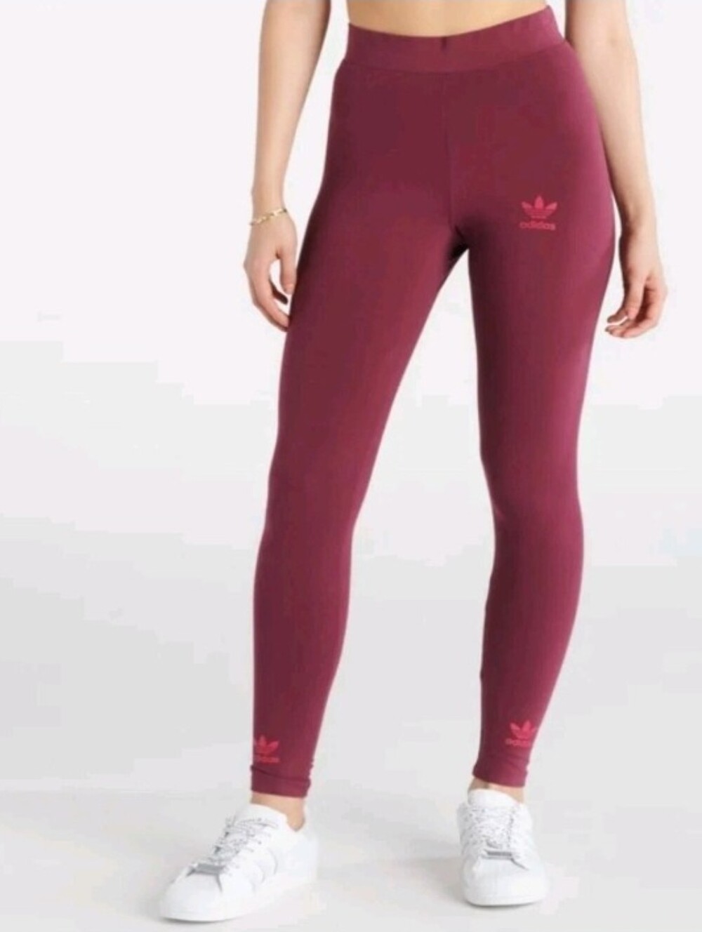 Adidas Trefoil Logo Play Tights Activewear Women's sz S Victory Crimson